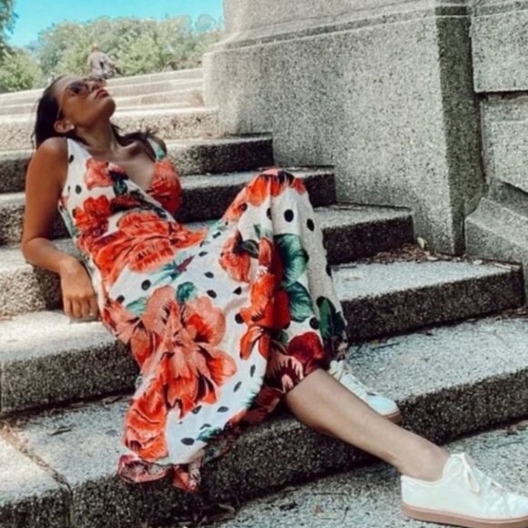 FARM Rio Dresses & Skirts - Farm Rio x Anthropologie Riviera Eyelet Cotton Floral Multi Maxi Dress 0 $198